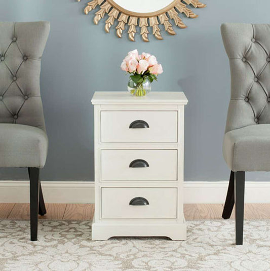 Safavieh - Griffin 3 Dwr Side Table - White - AMH5717C veiw 2
