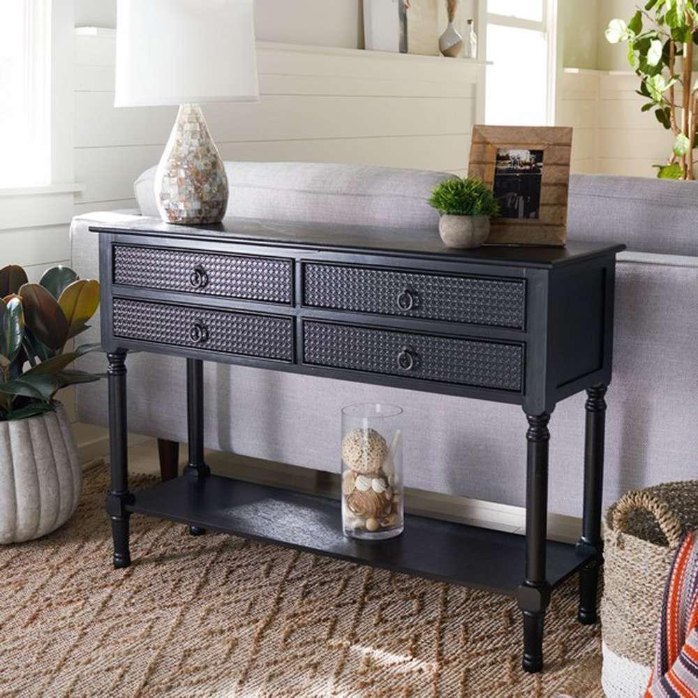 Safavieh - Haines 4Drw Console Table - Black - CNS5728A veiw 2