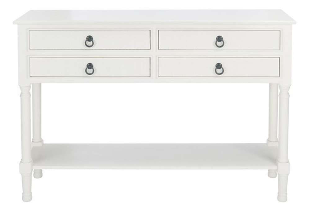 Safavieh - Haines 4Drw Console Table - Distrssed White - CNS5728D veiw 1