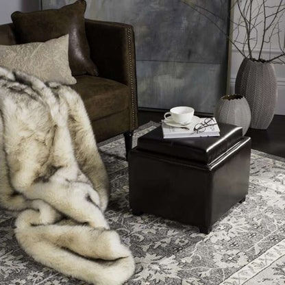 Safavieh - Harrison Single Tray Ottoman - Brown - HUD8233A veiw 2
