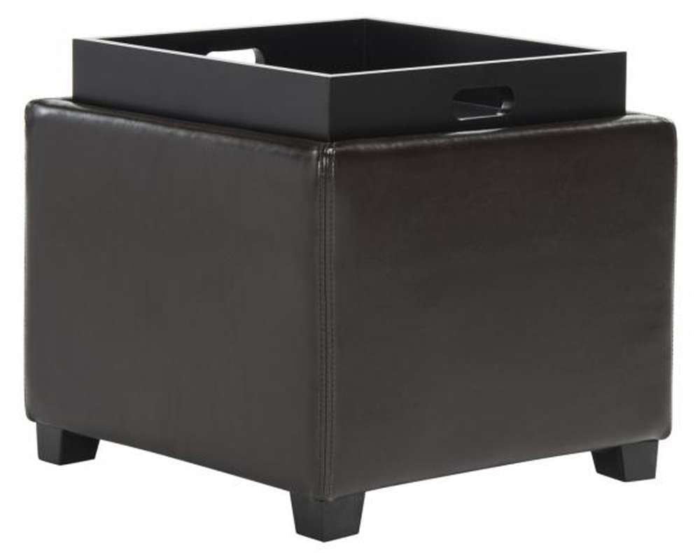 Safavieh - Harrison Single Tray Ottoman - Brown - HUD8233A veiw 3