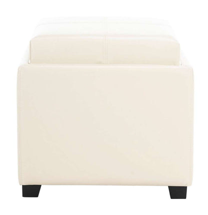 Safavieh - Harrison Single Tray Ottoman - Flat Cream - HUD8233K veiw 1