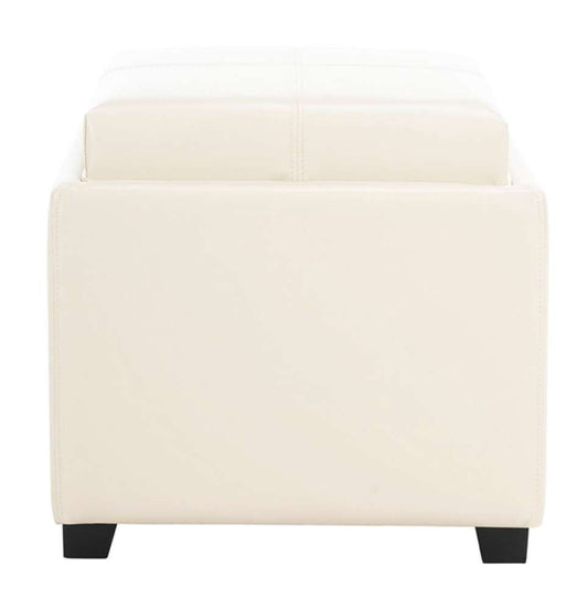 Safavieh - Harrison Single Tray Ottoman - Flat Cream - HUD8233K veiw 1