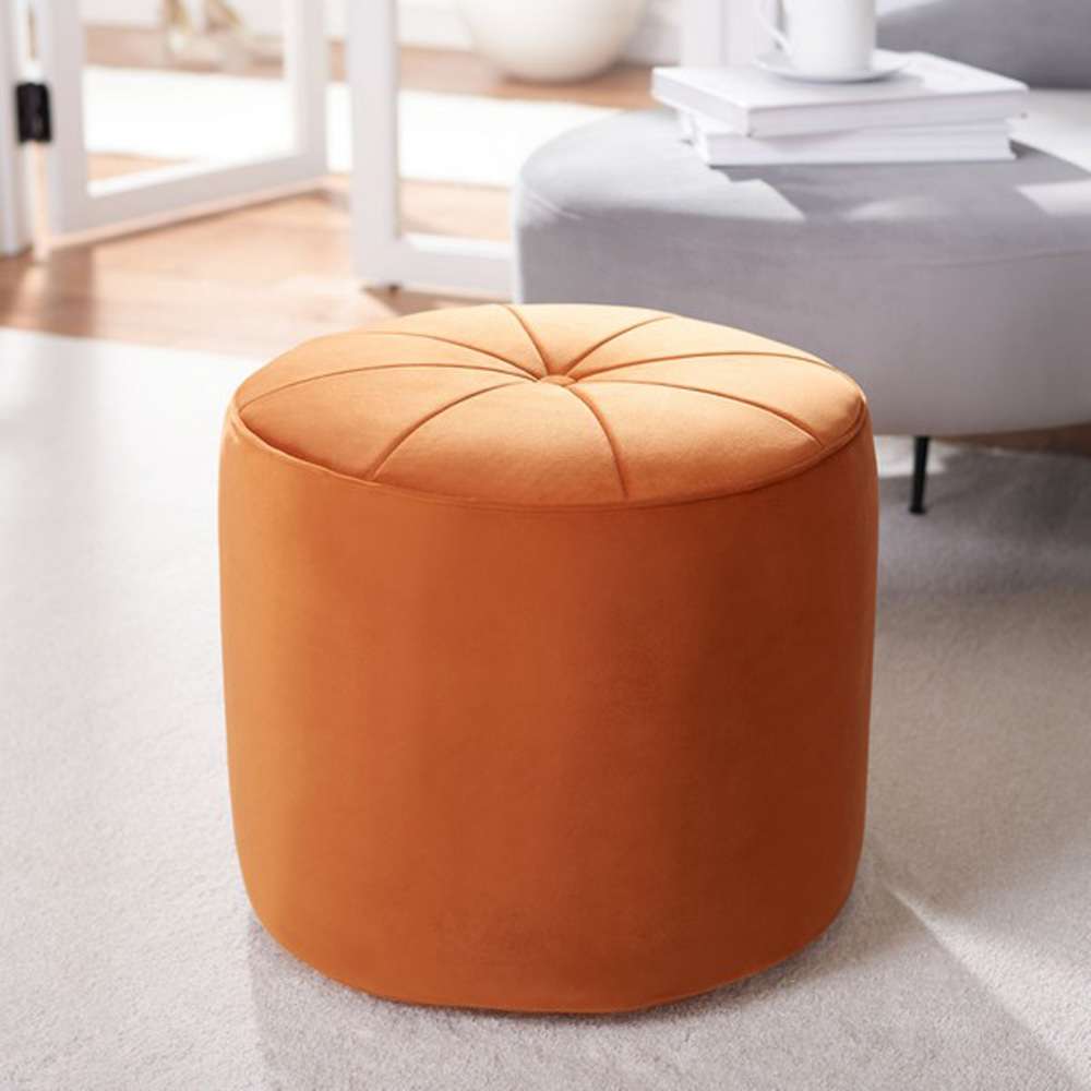Safavieh - Hawkem Cylinder Ottoman - Orange - OTT4502A veiw 2