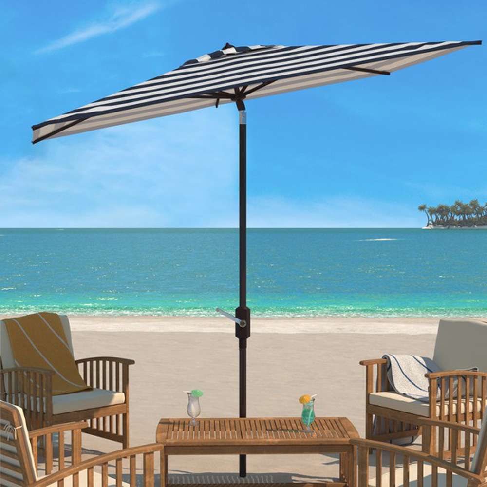 Safavieh - Iris 6.5X10 Rect Umbrella - Navy - White - PAT8304B veiw 2