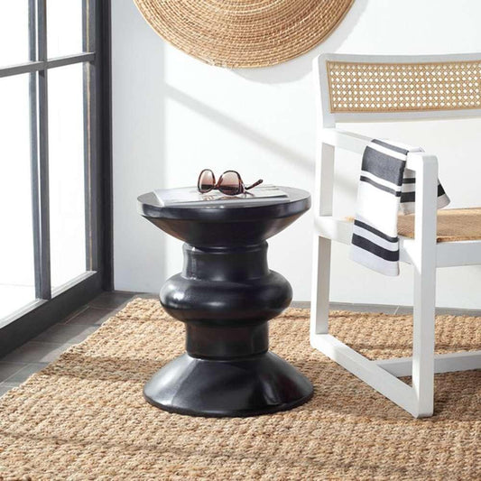 Safavieh - Jiraiya Concrete Accent Stool - Black - VNN1033C veiw 2