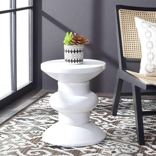 Safavieh - Jiraiya Concrete Accent Stool - Ivory - VNN1033B veiw 2