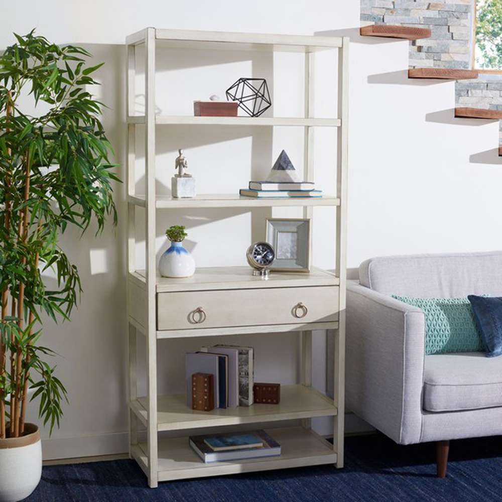 Safavieh - Johni 1 Drawer 5 Shelf Etagere - Antique - White - ETG9200B veiw 3