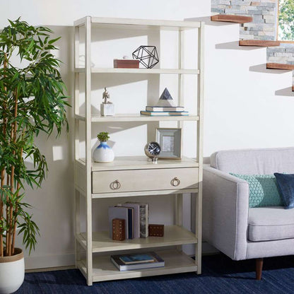 Safavieh - Johni 1 Drawer 5 Shelf Etagere - Antique - White - ETG9200B veiw 3