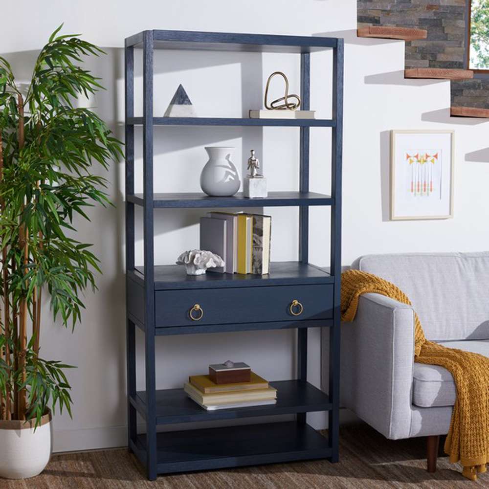 Safavieh - Johni 1 Drawer 5 Shelf Etagere - Navy - ETG9200A veiw 3