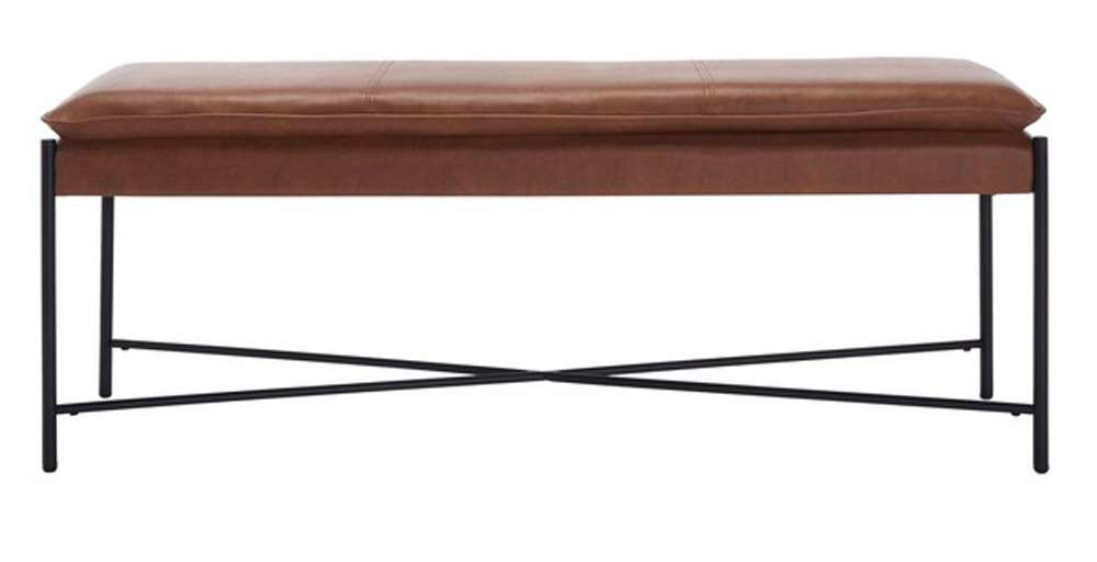 Safavieh - Kara Cushioned X Bench - Brown - Black - BCH6402B veiw 1