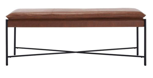 Safavieh - Kara Cushioned X Bench - Brown - Black - BCH6402B veiw 1