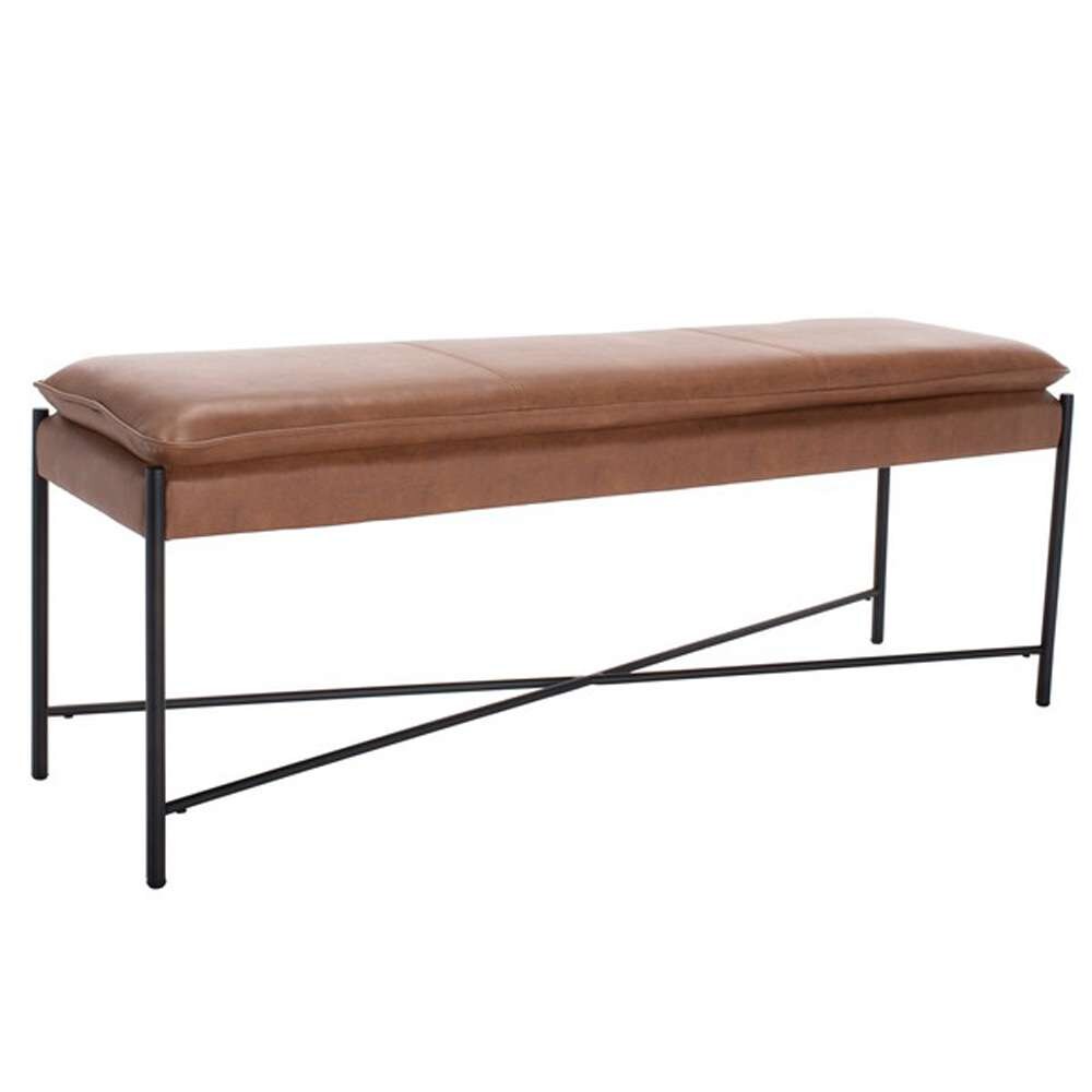 Safavieh - Kara Cushioned X Bench - Brown - Black - BCH6402B veiw 3
