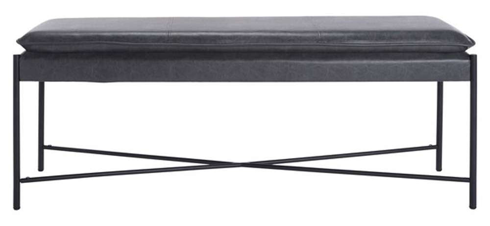 Safavieh - Kara Cushioned X Bench - Grey - Black - BCH6402A veiw 1