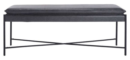 Safavieh - Kara Cushioned X Bench - Grey - Black - BCH6402A veiw 1