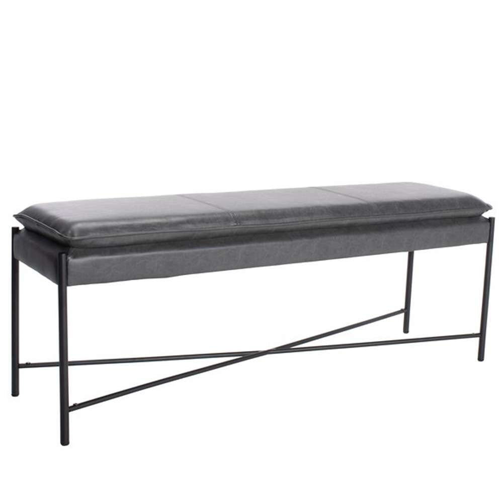 Safavieh - Kara Cushioned X Bench - Grey - Black - BCH6402A veiw 3