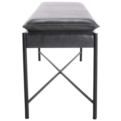 Safavieh - Kara Cushioned X Bench - Grey - Black - BCH6402A veiw 4