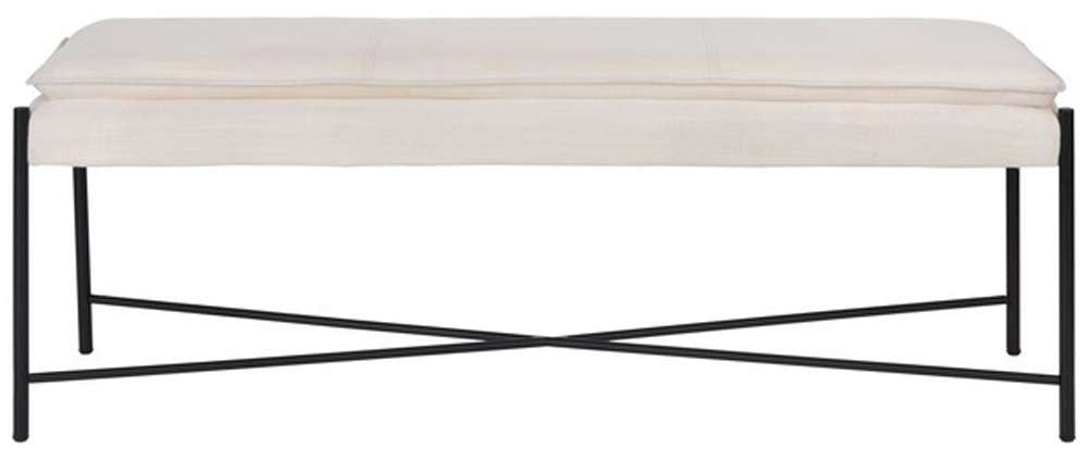 Safavieh - Kara Cushioned X Bench - Light Beige - Black - BCH6402D veiw 1