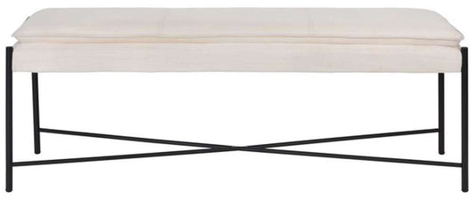 Safavieh - Kara Cushioned X Bench - Light Beige - Black - BCH6402D veiw 1