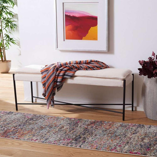 Safavieh - Kara Cushioned X Bench - Light Beige - Black - BCH6402D veiw 2