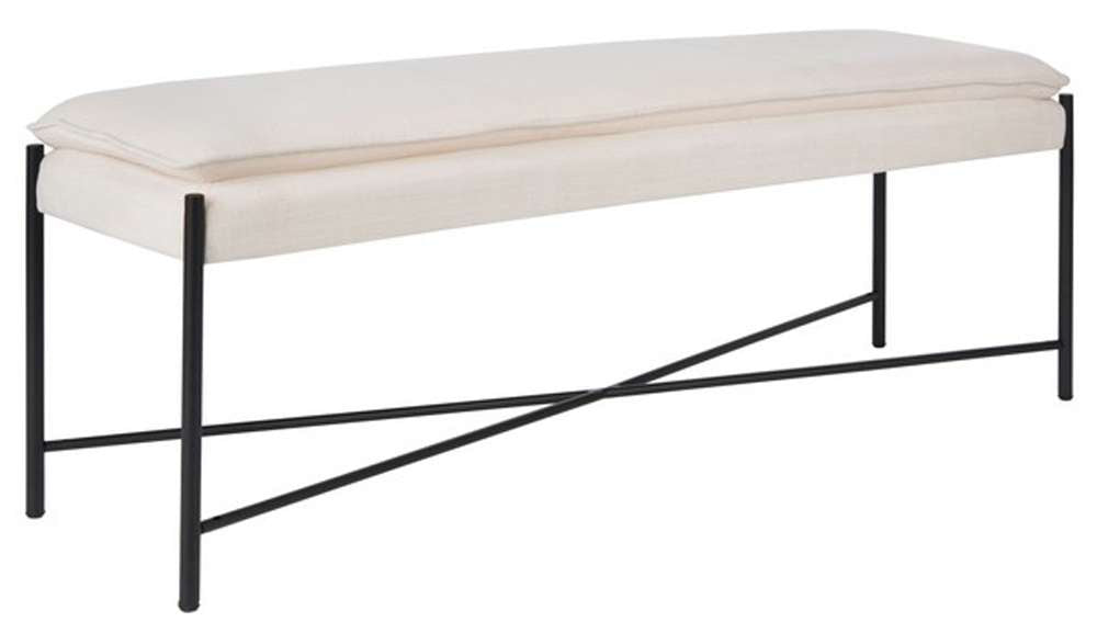Safavieh - Kara Cushioned X Bench - Light Beige - Black - BCH6402D veiw 3