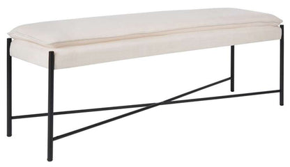 Safavieh - Kara Cushioned X Bench - Light Beige - Black - BCH6402D veiw 3
