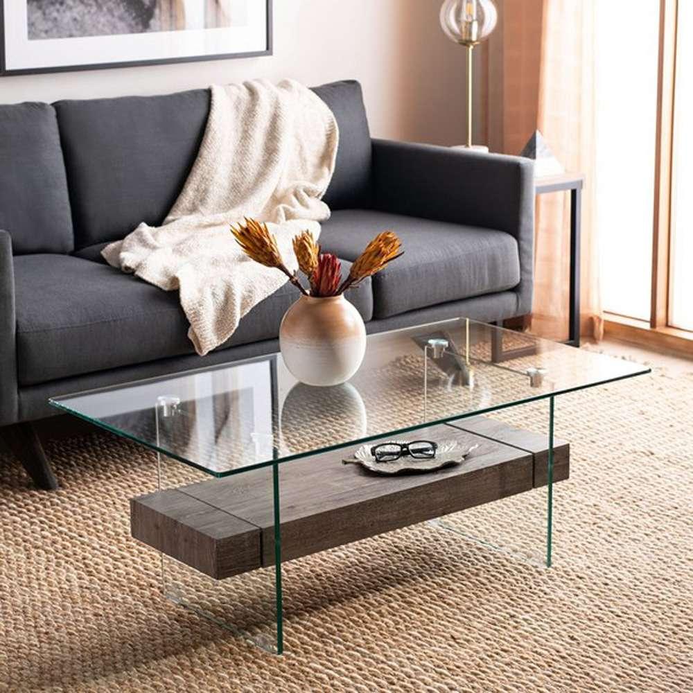 Safavieh - Kayley Coffee Table - Glass - Grey Oak - COF7004C veiw 2