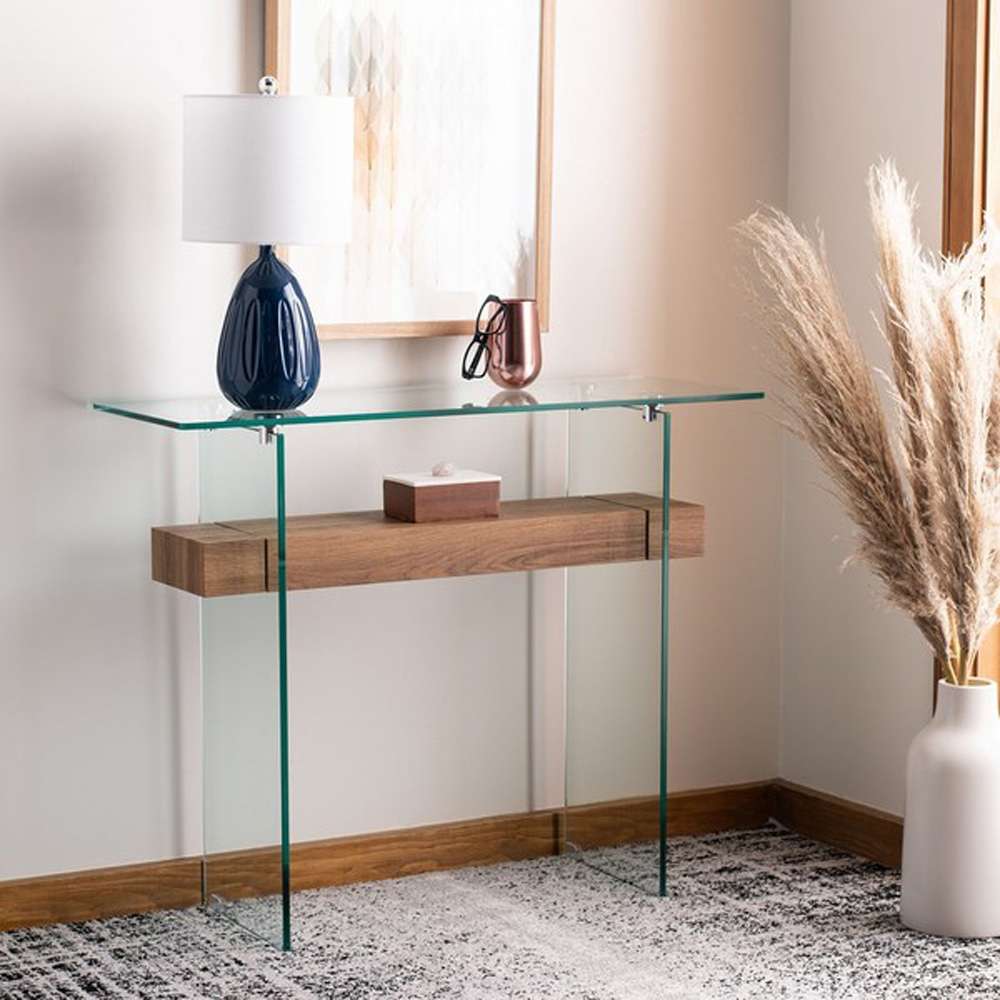 Safavieh - Kayley Console Table - Glass - Natural Brown - CNS7001D veiw 2