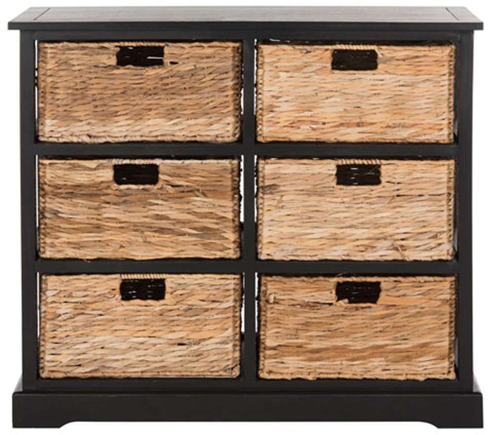 Safavieh - Keenan 6 Basket Storage Chest - Distressed Black  - AMH5740A veiw 1