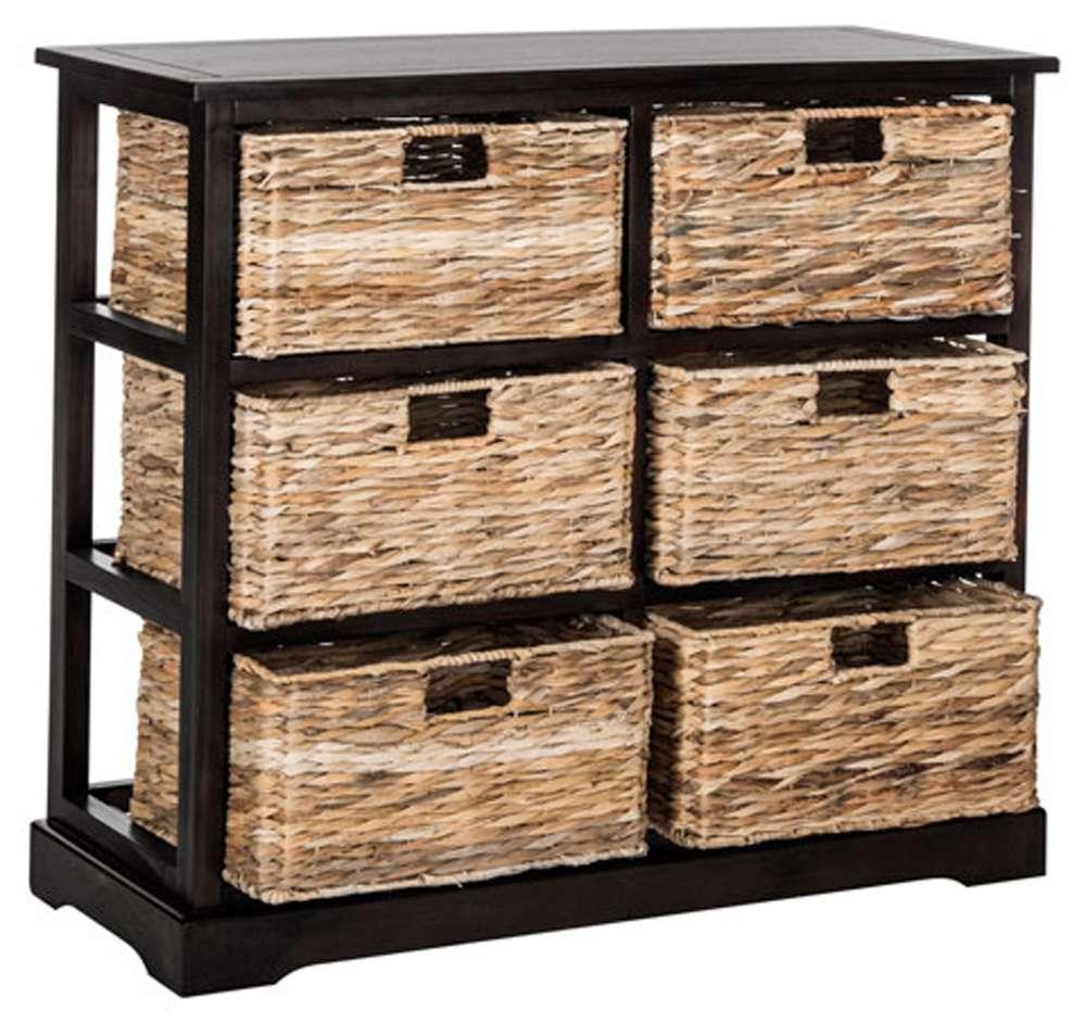 Safavieh - Keenan 6 Basket Storage Chest - Distressed Black  - AMH5740A veiw 3