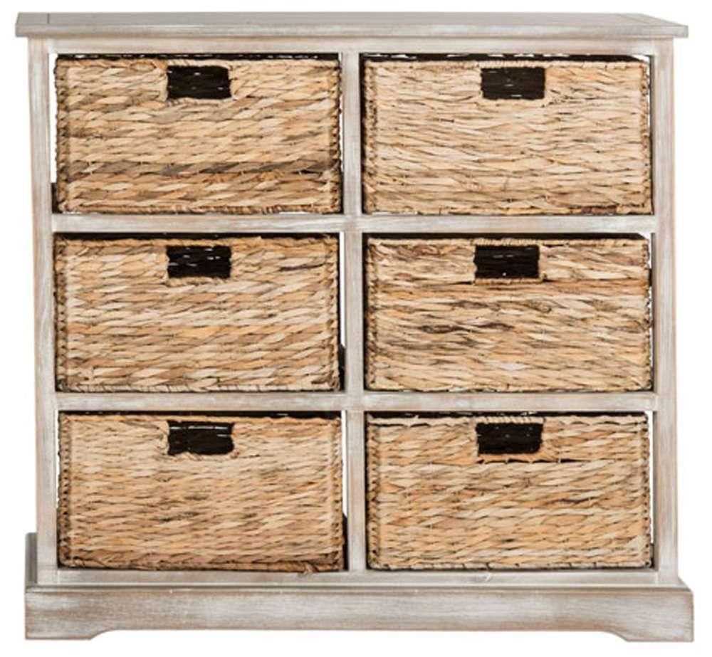 Safavieh - Keenan 6 Basket Storage Chest - White Washed - AMH5740E veiw 1