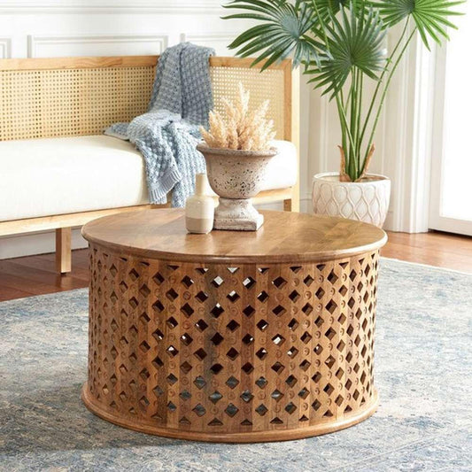 Safavieh - Kyrith Round Coffee Table - Burnt Natural  - COF5301C veiw 2