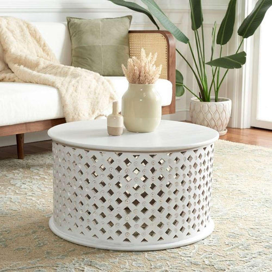 Safavieh - Kyrith Round Coffee Table - White Washed - COF5301B veiw 2