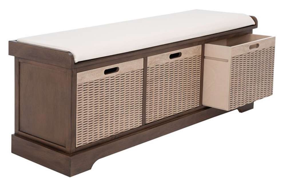 Safavieh - Landers 3Drw Cushion Bench - Brown - BCH5703C veiw 3