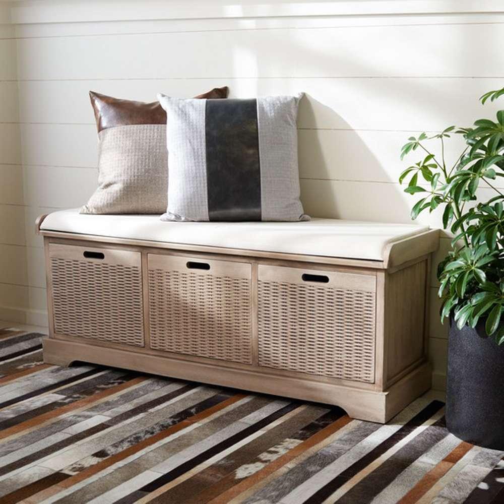 Safavieh - Landers 3Drw Cushion Bench - Sand - BCH5703D veiw 1