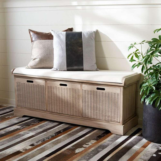 Safavieh - Landers 3Drw Cushion Bench - Sand - BCH5703D veiw 1