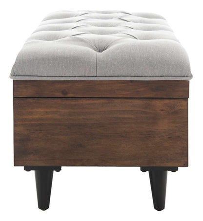 Safavieh - Liam Tufted Cocktail Ottoman - Grey - Dark Oak - OTT6400C veiw 4