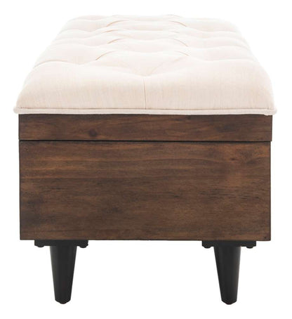 Safavieh - Liam Tufted Cocktail Ottoman - Light Beige - Dark Oak - OTT6400A veiw 4