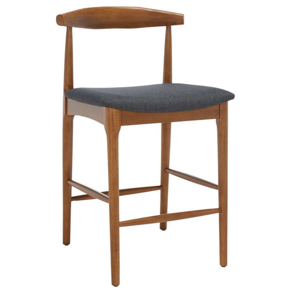 Safavieh - Lionel Retro Counter Stool - Walnut - Dark Grey - BST1502C veiw 3