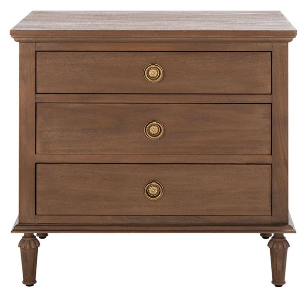 Safavieh - Lisabet 3 Drawer Wd Nightstand - Brown - SFV7705A veiw 1