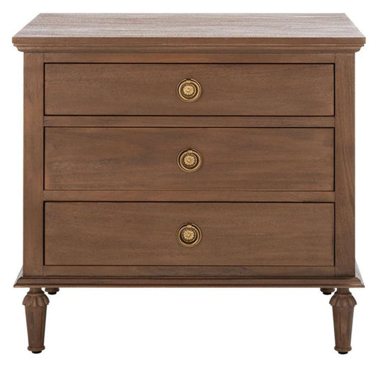 Safavieh - Lisabet 3 Drawer Wd Nightstand - Brown - SFV7705A veiw 1