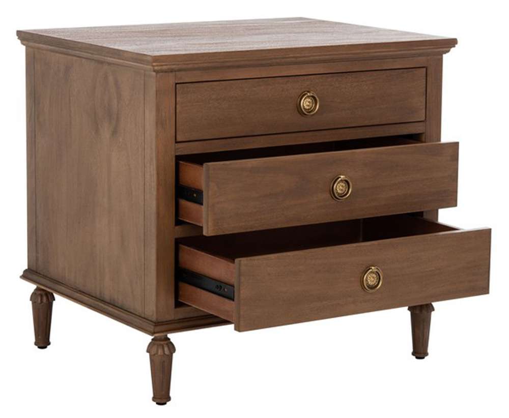 Safavieh - Lisabet 3 Drawer Wd Nightstand - Brown - SFV7705A veiw 4