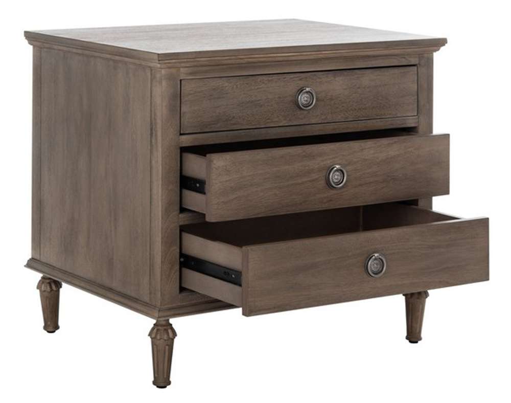 Safavieh - Lisabet 3 Drawer Wd Nightstand - Light Brown - SFV7705B veiw 4