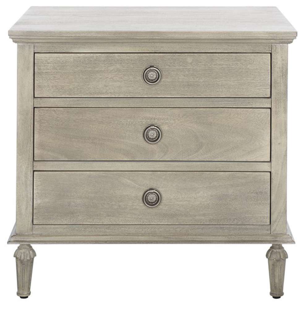 Safavieh - Lisabet 3 Drawer Wd Nightstand - Light Grey - SFV7705C veiw 1