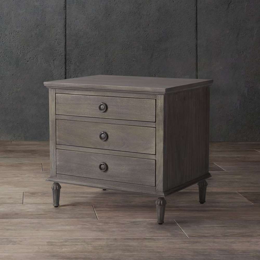 Safavieh - Lisabet 3 Drawer Wd Nightstand - Light Grey - SFV7705C veiw 3