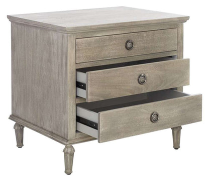 Safavieh - Lisabet 3 Drawer Wd Nightstand - Light Grey - SFV7705C veiw 4