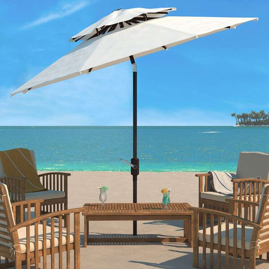 Safavieh - Lorenia 9Ft Double Top Umbrell - White - PAT8201F veiw 2