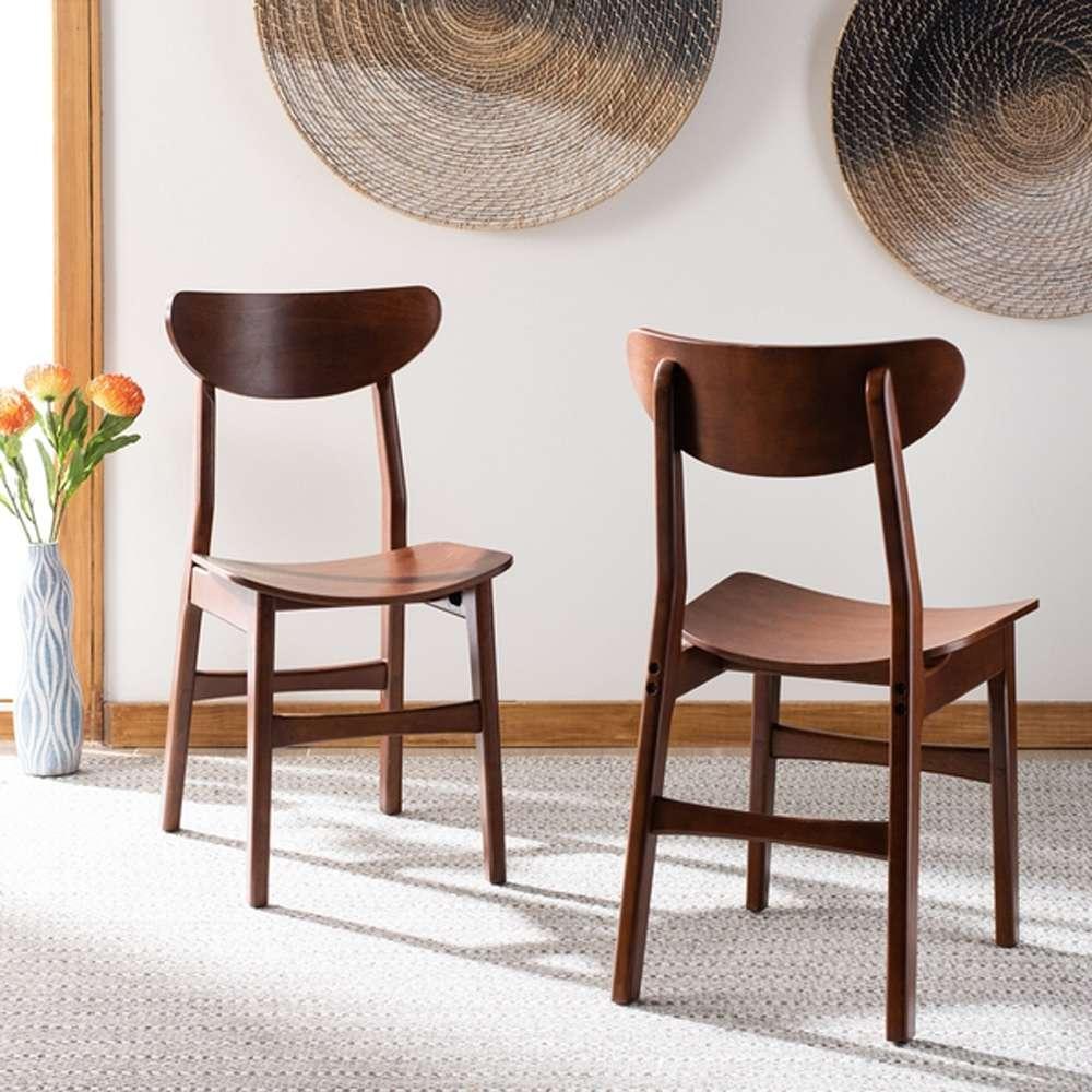 Safavieh - Lucca Retro Dining Chair - Walnut  (Set of 2) - DCH1001D-SET2 veiw 2