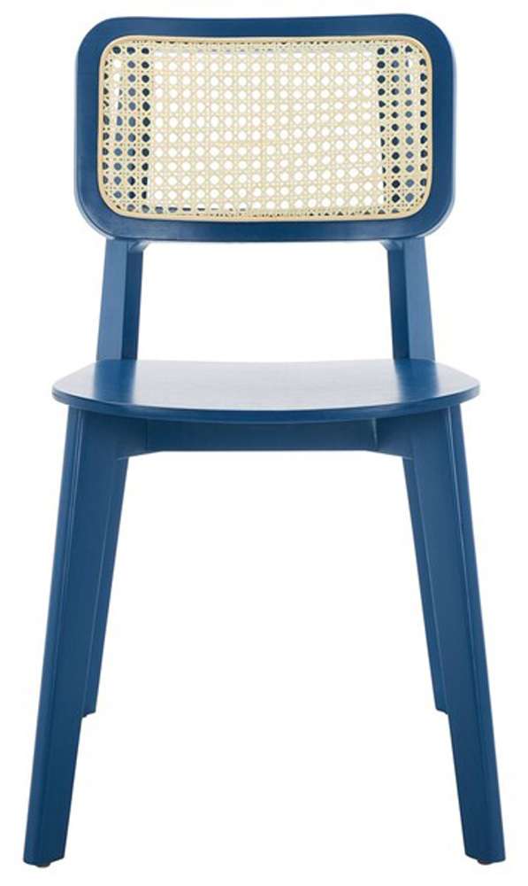 Safavieh - Luz Cane Dining Chair - Navy - Natural  (Set of 2) - DCH1006E-SET2 veiw 1