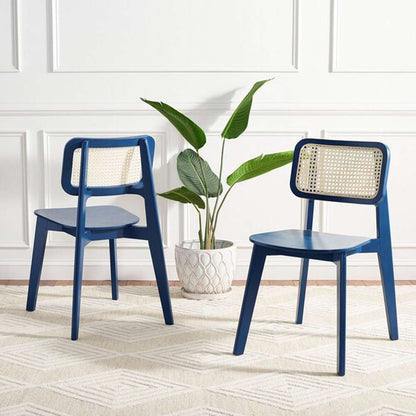 Safavieh - Luz Cane Dining Chair - Navy - Natural  (Set of 2) - DCH1006E-SET2 veiw 2